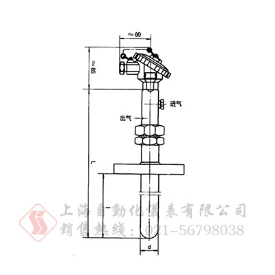 WRR-433Q吹氣型熱電偶示意圖